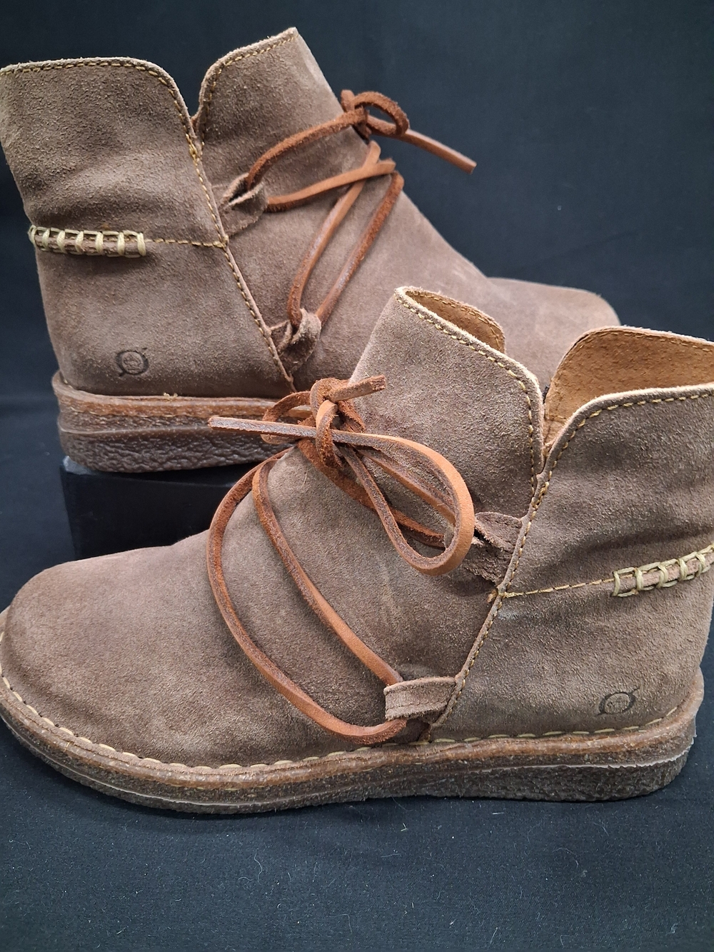 Born Suede Lace-Up Ankle Boots in Brown